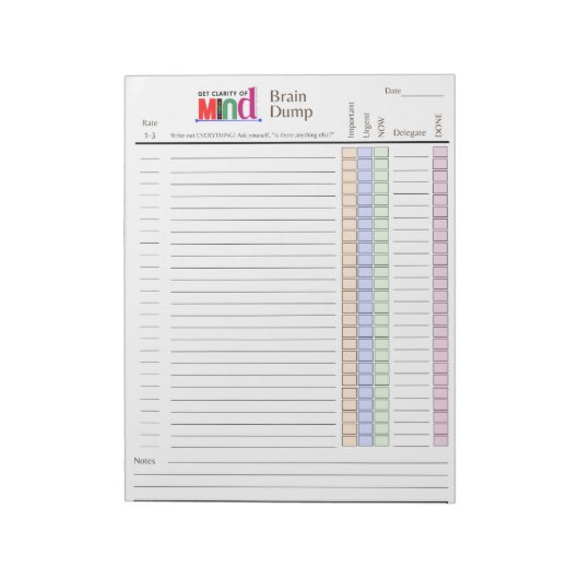 Bloc-notes de vidage du cerveau (Tourné)