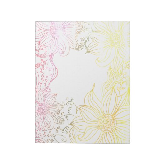 Bloc-notes décoratif à fleurs pastel (Tourné)
