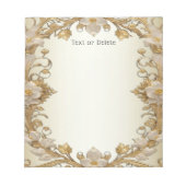 Bloc-notes décoratif or aux fleurs blanches (Devant)