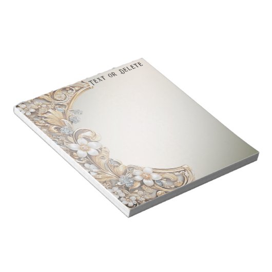 Bloc-notes décoratif or blanc (Incliné)