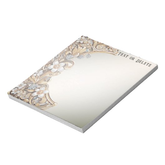 Bloc-notes décoratif or blanc (Tourné)