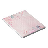 Bloc-notes d'écriture à l'aquarelle rose (Incliné)