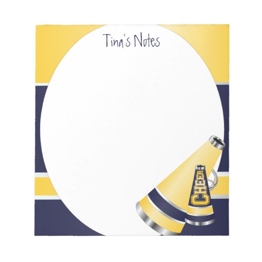 Bloc-notes d'encouragement bleu et jaune (Devant)