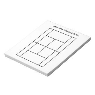 Bloc-notes des dimensions du court de tennis pour