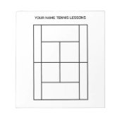 Bloc-notes des dimensions du court de tennis pour (Devant)