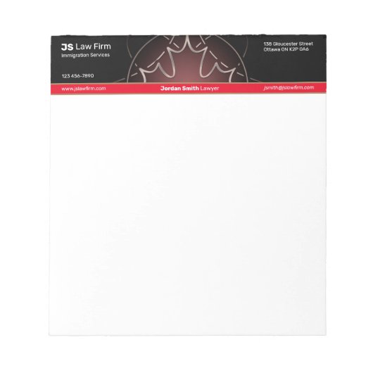 Bloc-notes des services canadiens (Devant)