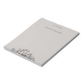 Bloc-notes d'illustration florale gravé - gris (Tourné)