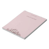 Bloc-notes d'illustration florale gravé - rose (Tourné)