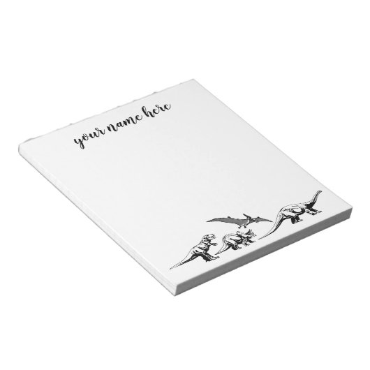 Bloc-notes Dinosaure personnalisé pour enfants (Incliné)