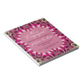 Bloc-notes d'invitation budgétaire Fiançailles ros (Incliné)