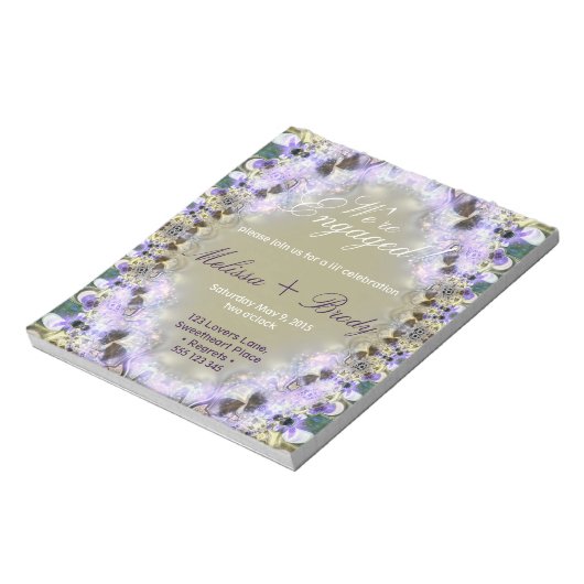 Bloc-notes d'invitation du Fiançailles de dentelle (Tourné)