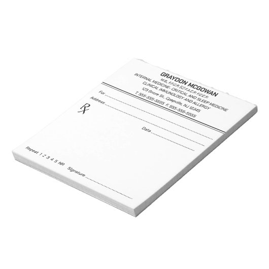 Bloc-notes d'ordonnance modifiable (Tourné)