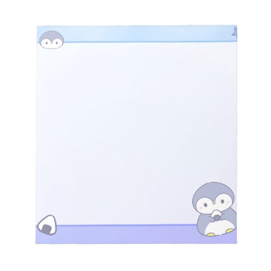 Bloc-notes doux pingouin | Mémo pastel mignon (Devant)