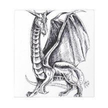 Bloc-notes Dragon noir et blanc