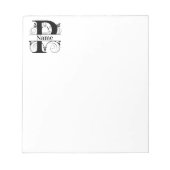Bloc-notes du bureau stationnaire initial Monogram (Devant)