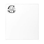 Bloc-notes du bureau stationnaire initial Monogram (Devant)