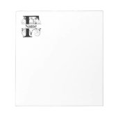 Bloc-notes du bureau stationnaire initial Monogram (Devant)