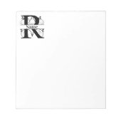 Bloc-notes du bureau stationnaire initial Monogram (Devant)