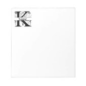 Bloc-notes du bureau stationnaire initial Monogram (Devant)