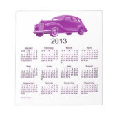 Bloc-notes du calendrier 2013 du véhicule (Devant)