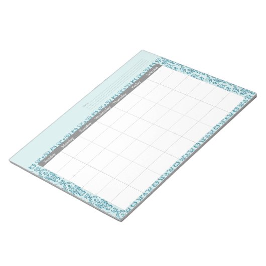 Bloc-notes du calendrier Damask mensuel (Incliné)