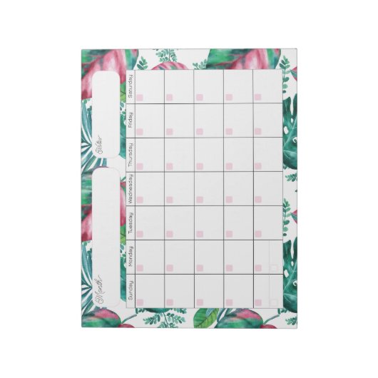 Bloc-notes du calendrier de remplissage tropical (Tourné)