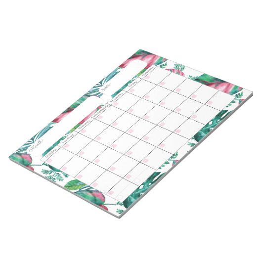 Bloc-notes du calendrier de remplissage tropical (Incliné)