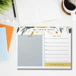 Bloc-notes du calendrier hebdomadaire Marine Blue<br><div class="desc">Organisez-vous pour retourner à l'école et montrez votre esprit d'école avec ce calendrier hebdomadaire floral bleu marine et or à l'aquarelle qui comprend cinq zones de texte personnalisées qui vous permettent de customiser votre carnet de calendrier hebdomadaire familial ou enseignant pour mieux répondre à vos besoins. Les zones suggérées comprennent...</div>