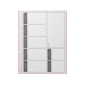 Bloc-notes du calendrier hebdomadaire rose et gris (Tourné)