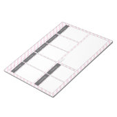 Bloc-notes du calendrier hebdomadaire rose et gris (Incliné)