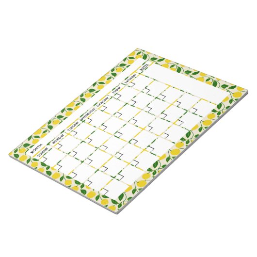 Bloc-notes du calendrier Zesty Lemon (Incliné)