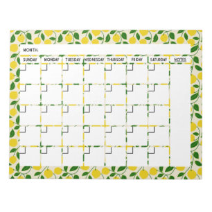 Bloc-notes du calendrier Zesty Lemon