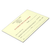 Bloc-notes du formulaire d'excuses du patient (bla (Incliné)