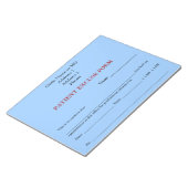 Bloc-notes du formulaire d'excuses du patient (ble (Incliné)