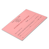 Bloc-notes du formulaire d'excuses du patient (ros (Incliné)