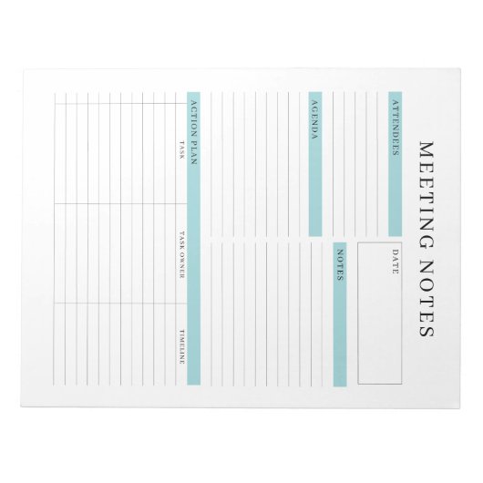 Bloc-notes du gestionnaire de notes de réunion (Devant)