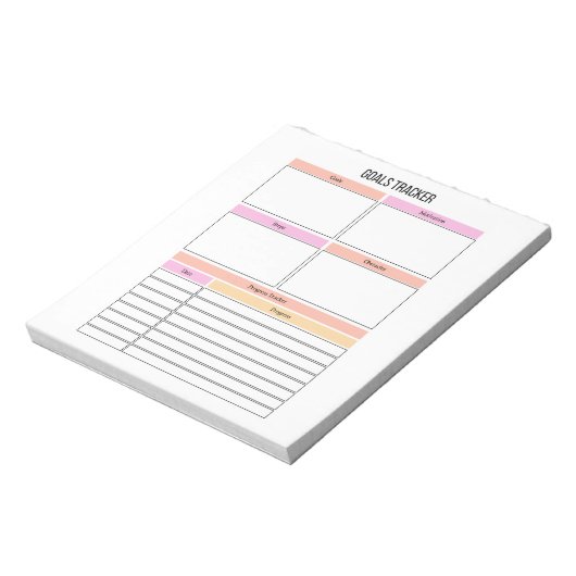 Bloc-notes du gestionnaire de suivi des objectifs (Tourné)