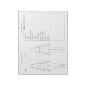 Bloc-notes du graphique de mesure de couture (Tourné)