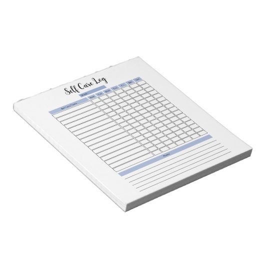 Bloc-notes du journal d'autosoins (Incliné)