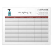 Bloc-notes du journal de surveillance des parasite (Devant)