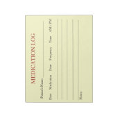 Bloc-notes du journal des médicaments (blanc) (Tourné)