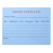 Bloc-notes du journal des médicaments (bleu ciel) (Devant)