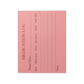Bloc-notes du journal des médicaments (rose) (Tourné)