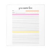 Bloc-notes du journal quotidien personnalisé (Devant)