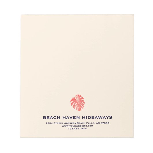 Bloc-notes du logo de la feuille de monstère tropi (Devant)