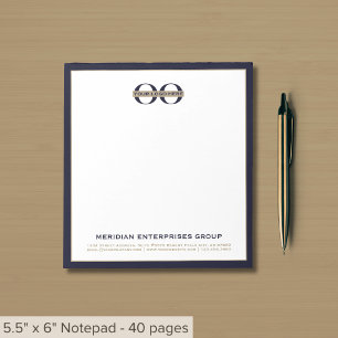 Bloc-notes du logo de l'entreprise personnalisé