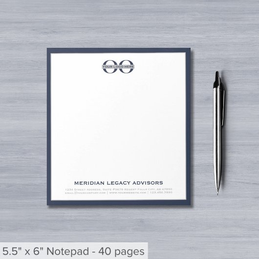 Bloc-notes du logo d'entreprise personnalisé