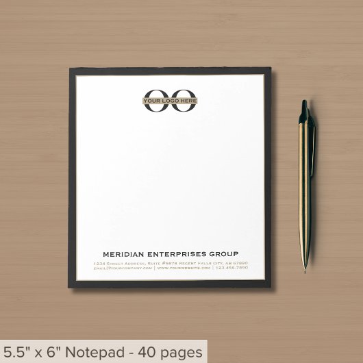 Bloc-notes du logo d'entreprise personnalisé
