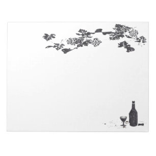 Bloc-notes du menu Vin