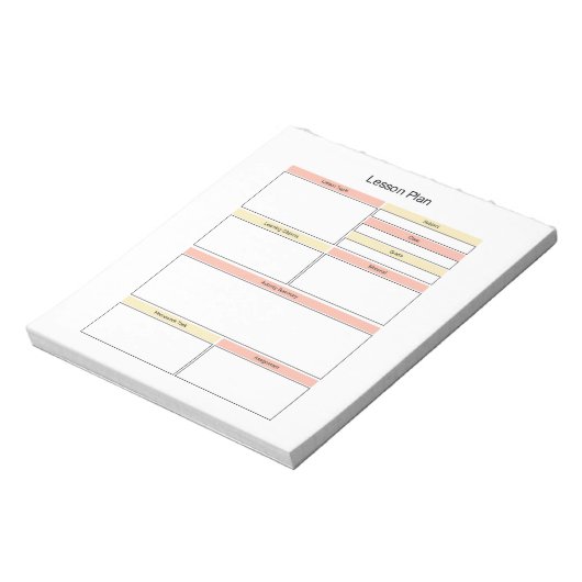 Bloc-notes du plan de cours pour les élèves (Tourné)